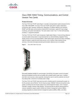 Cisco ONS 15454 Timing, Communications, and Control Version