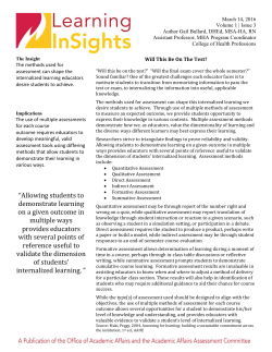 “Allowing students to demonstrate learning on a given outcome in