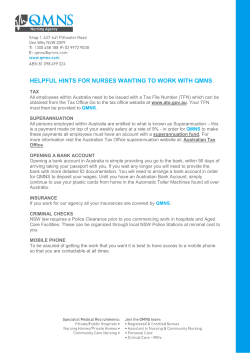 HELPFUL HINTS FOR NURSES WANTING TO WORK WITH QMNS