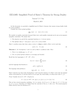 Simplified Proof of Slater`s Theorem for Strong Duality