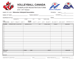 Team Roster - Edmonton Volleyball Association