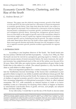 Economic Growth Theory, Clustering, and the Rise of the South