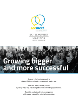 IS SEE MEET Slovenia 2017 THE RIGHT EVENT FOR YOU?