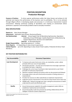 POSITION DESCRIPTION Production Manager