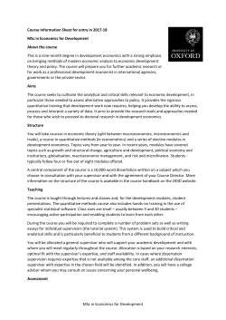 Economics for Development MSc