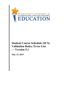 SCS Error List v5.1 - Massachusetts Department of Elementary and