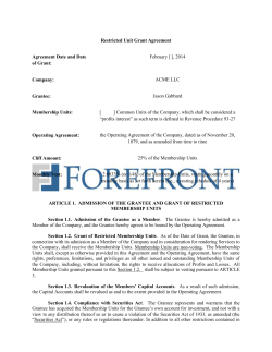 Open Source Restricted Unit Grant Agreement