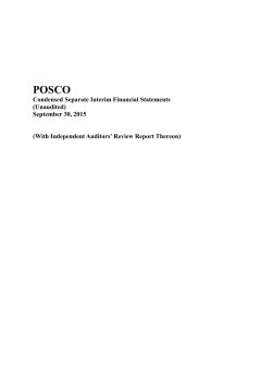 POSCO Condensed Separate Interim Financial Statements