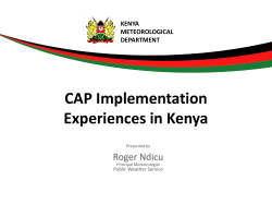 CAP Implementation in Kenya