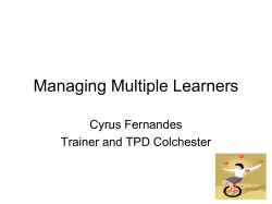 Managing Multiple Learners