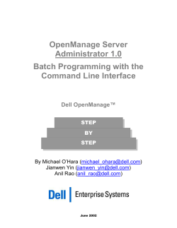 Batch Programming in the OMSA CLI