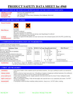 PRODUCT SAFETY DATA SHEET for 4960