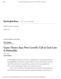 Game Theory Says Pete Carroll`s Call at Goal Line Is Defensible