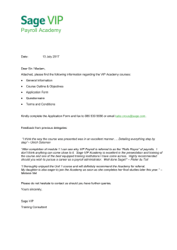 Payroll Academy Date: 27 July 2015 Dear Sir / Madam, Attached