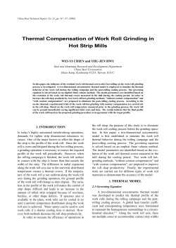 Thermal Compensation of Work Roll Grinding in Hot Strip Mills