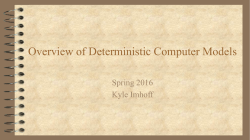 Overview of Deterministic Computer Models
