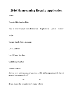 Click Here for the Homecoming Royalty Application