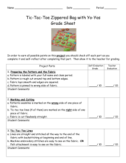 Tic-Tack-Toe Zippered Bag with Yo-Yos