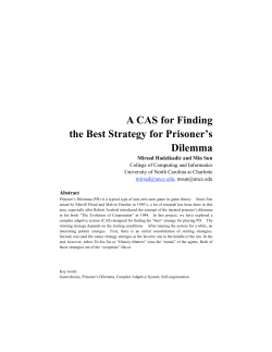 A CAS for Finding the Best Strategy for Prisoner`s Dilemma