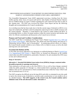 Purpose and Need and Corollary Considerations Essential Fish