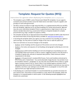 RFQ Template - Procurement.govt.nz