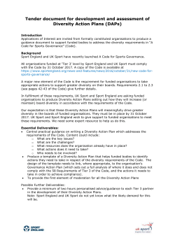 Tender document for development and assessment