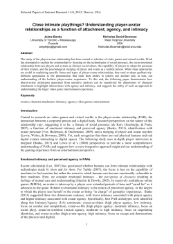 Understanding player-avatar relationships as a function of