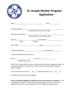 Applicant`s Name - St. Joseph Worker Program