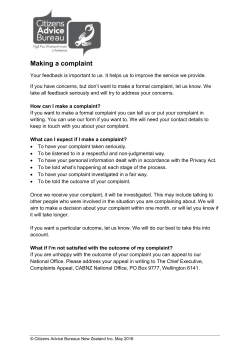 Making a complaint - Citizens Advice Bureau