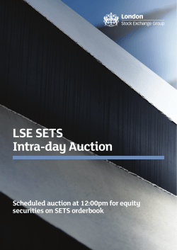 LSE SETS Intra-day Auction