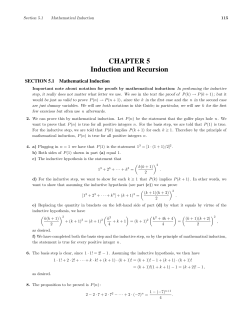 CHAPTER 5 Induction and Recursion