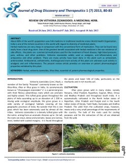 Review on vetiveria zizanioides - Journal of drug discovery and