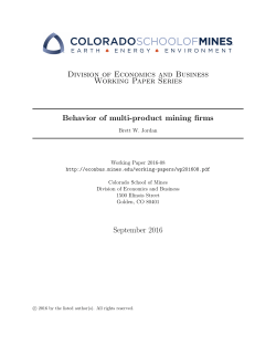 Behavior of multi-product mining firms