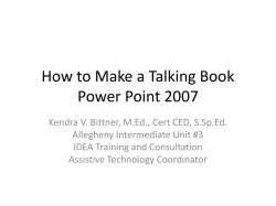 How to Make a Talking Book Power Point 2007