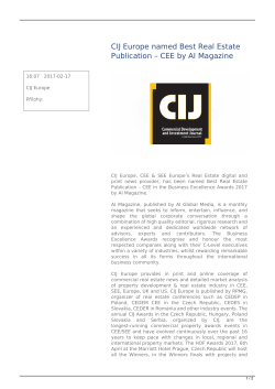 CIJ Europe named Best Real Estate Publication &ndash; CEE by AI