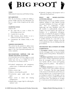 Bigfoot MEA Teacher Materials - Region 11 Math and Science