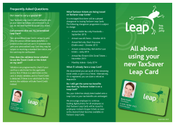 All about using your new TaxSaver Leap Card