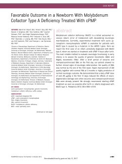 Favorable Outcome in a Newborn With Molybdenum