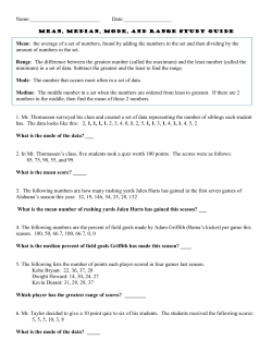 Mean, Median, Mode, and Range Study Guide