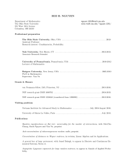 hoi h. nguyen - Ohio State Department of Mathematics