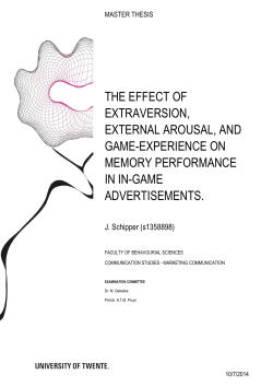 the effect of extraversion, external arousal, and game