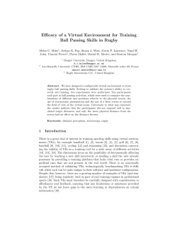 Efficacy of a Virtual Environment for Training Ball Passing Skills in