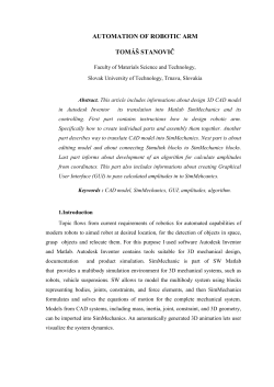 Keywords : CAD model, SimMechanics, GUI, amplitudes, algorithm.