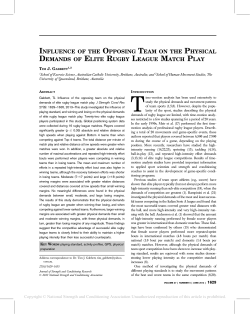 influence of the opposing team on the physical