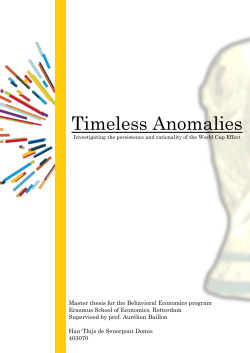 H 2 : The World Cup effect is not exploitable now.