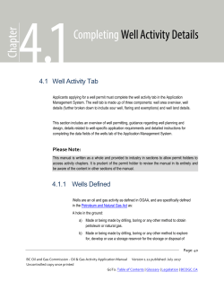 4.1 Well Activity Tab 4.1.1 Wells Defined