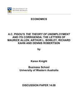 economics ac pigou`s the theory of unemployment and its corrigenda