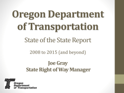 State of the State Report - 2015 NW Regional Right-of