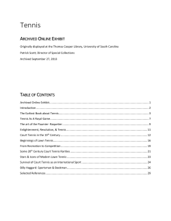 Tennis: the Court at Lord`s - Thomas Cooper Library