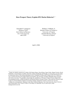 Does Prospect Theory Explain IPO Market Behavior?